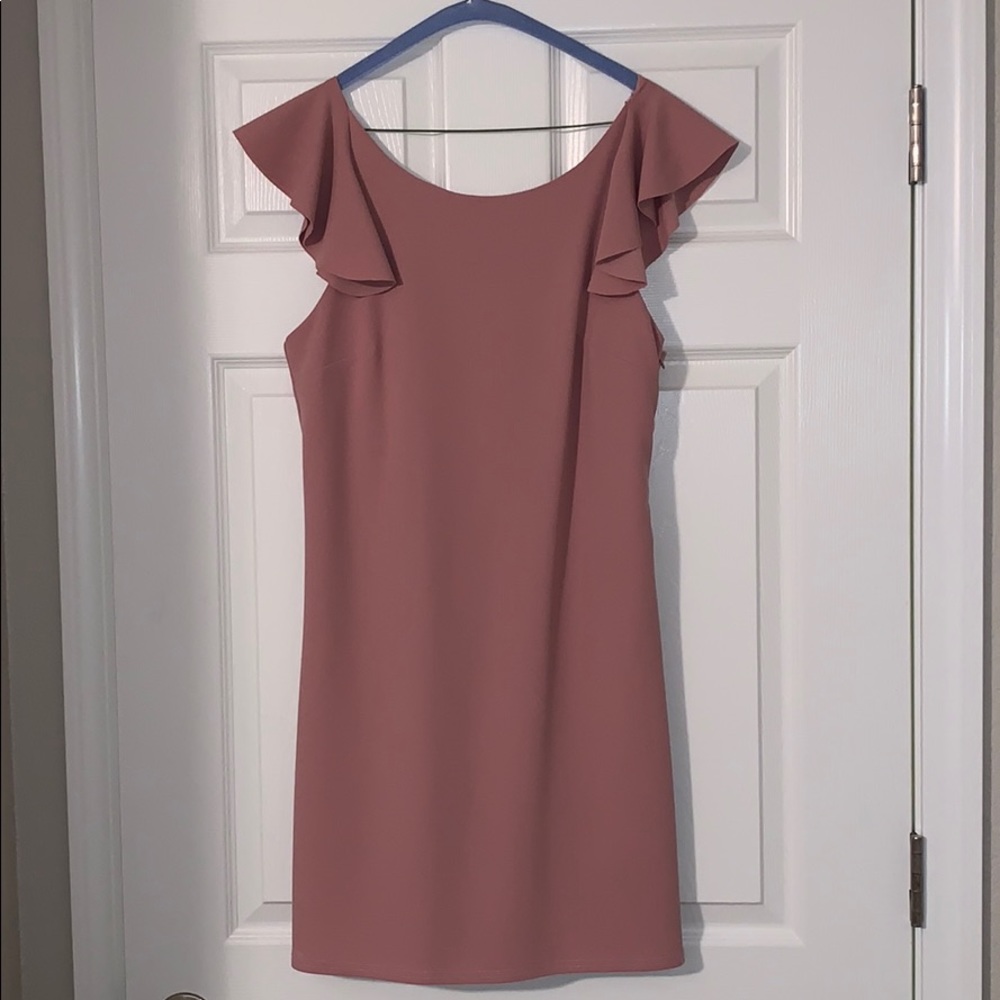 She + Sky mauve shift dress with open back